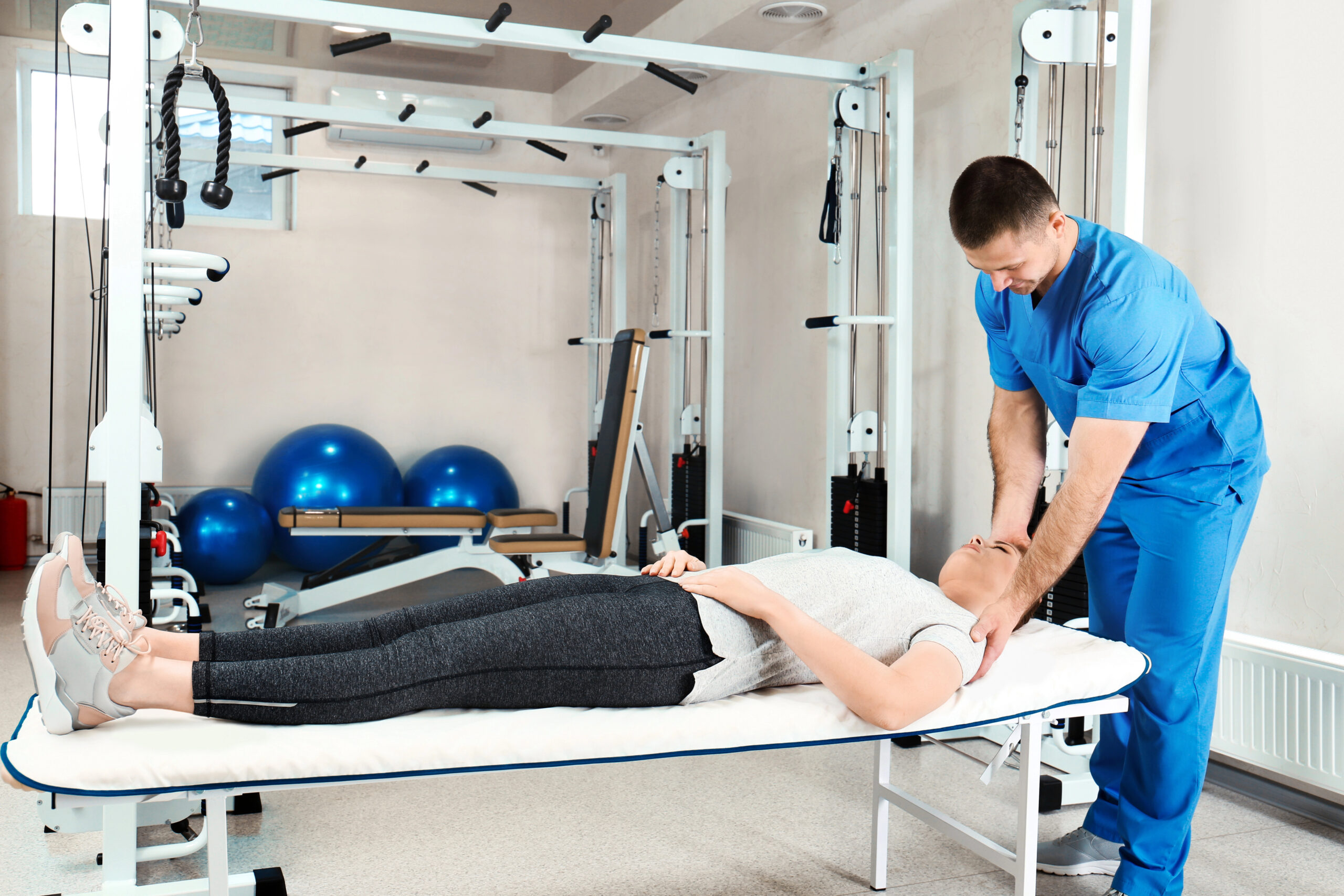 physio working with patient